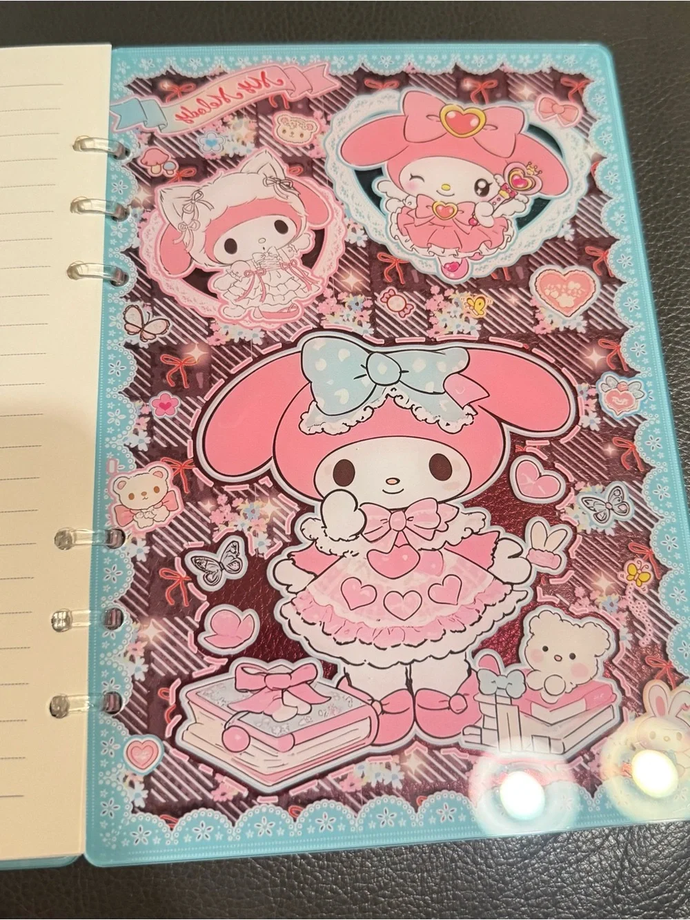 Sanrio My Melody Pink and Aqua Hardcover Ring Notebook